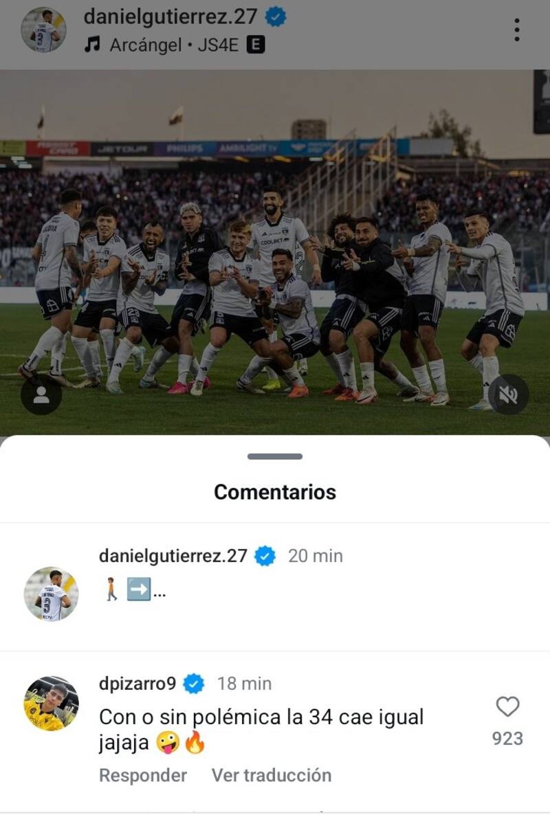 Damián Pizarro quiere que salga campeón Colo Colo.