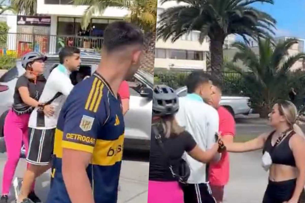 Se enfrascó en una pelea en plena calle en la playa. Foto: Captura