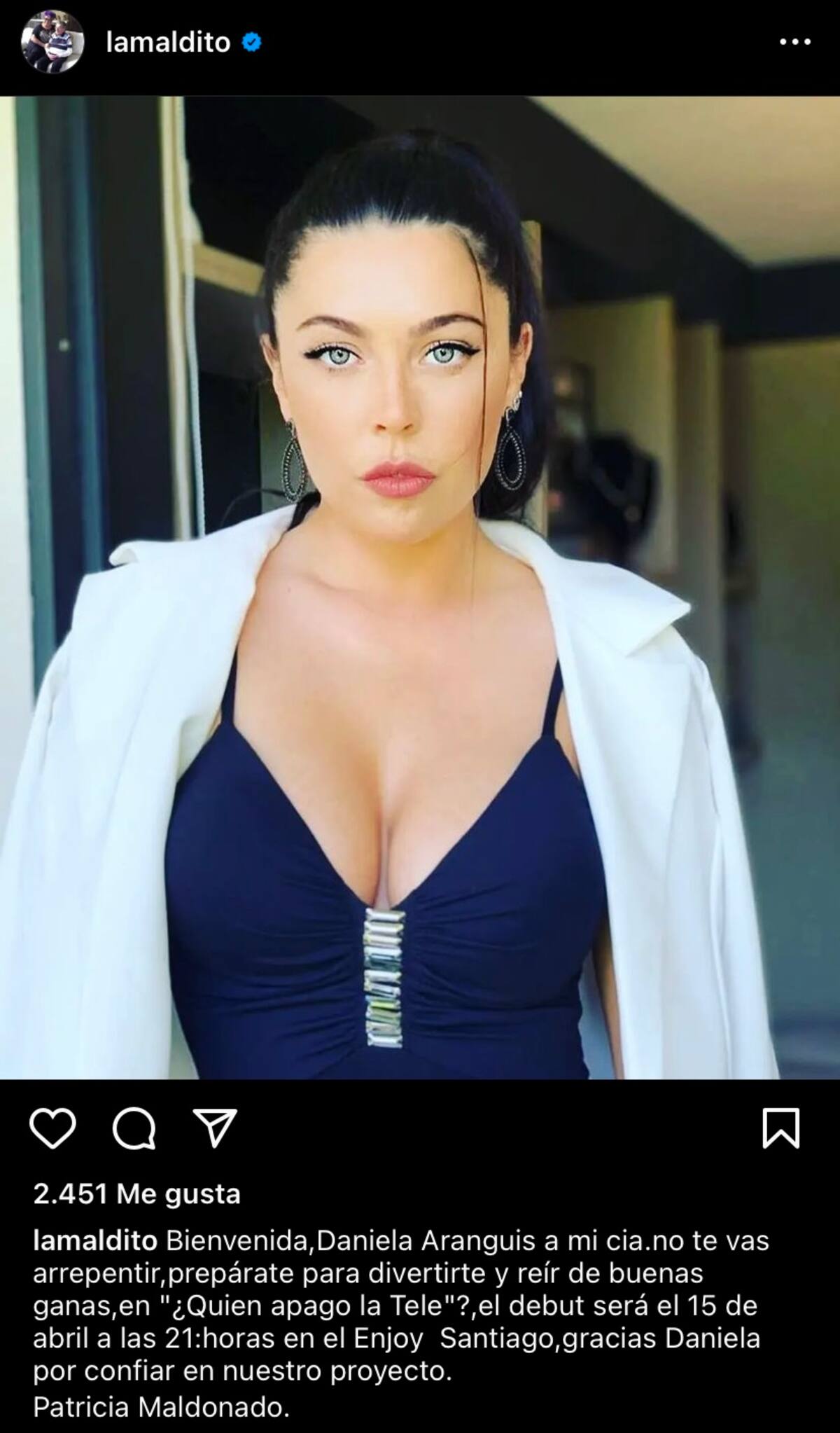 Paty Maldonado confirmó la participación de Daniela Aránguiz en su show "Quién apagó la tele?" / Instagram