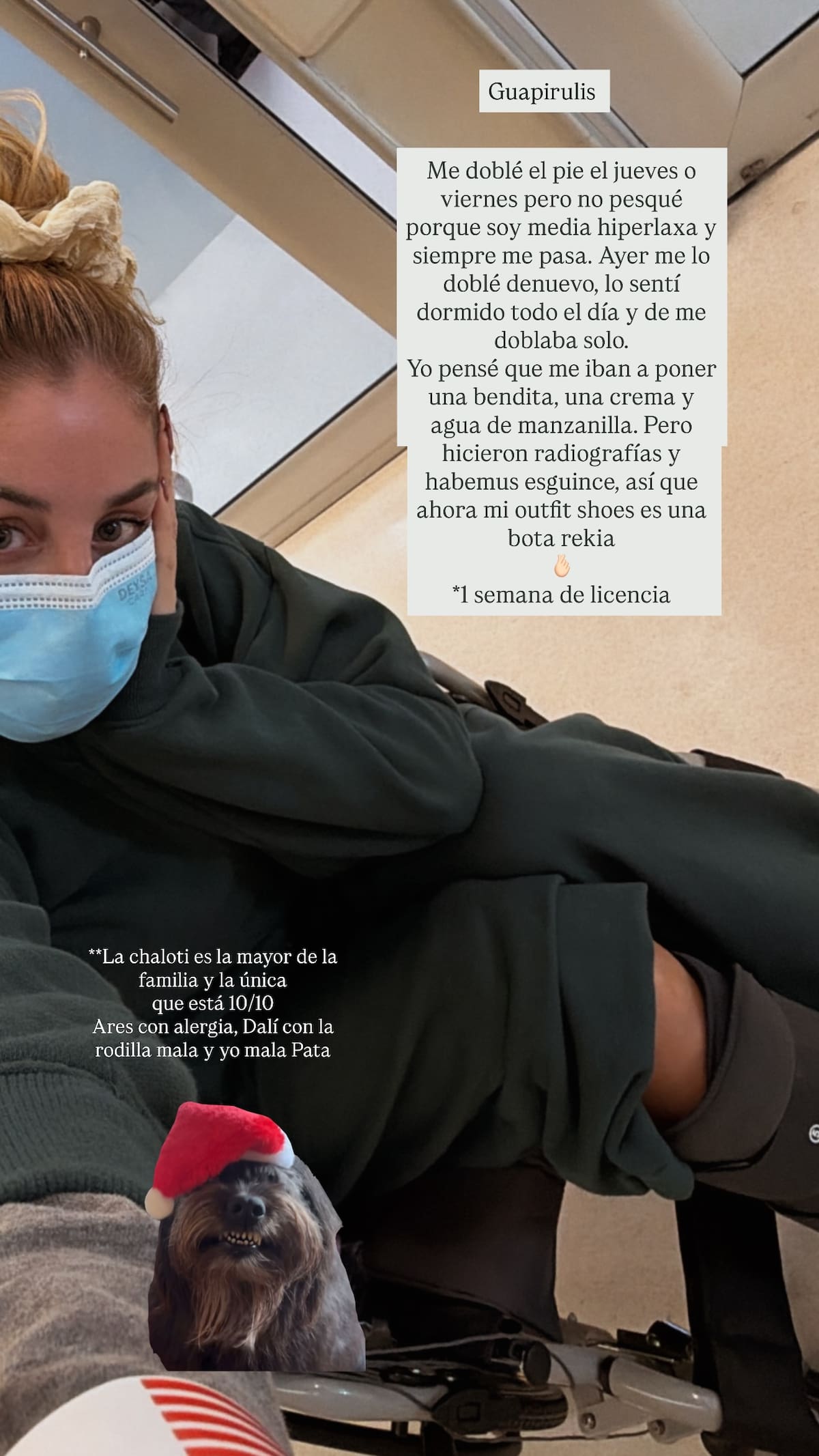 aborda su lesión. Foto: Instagram.