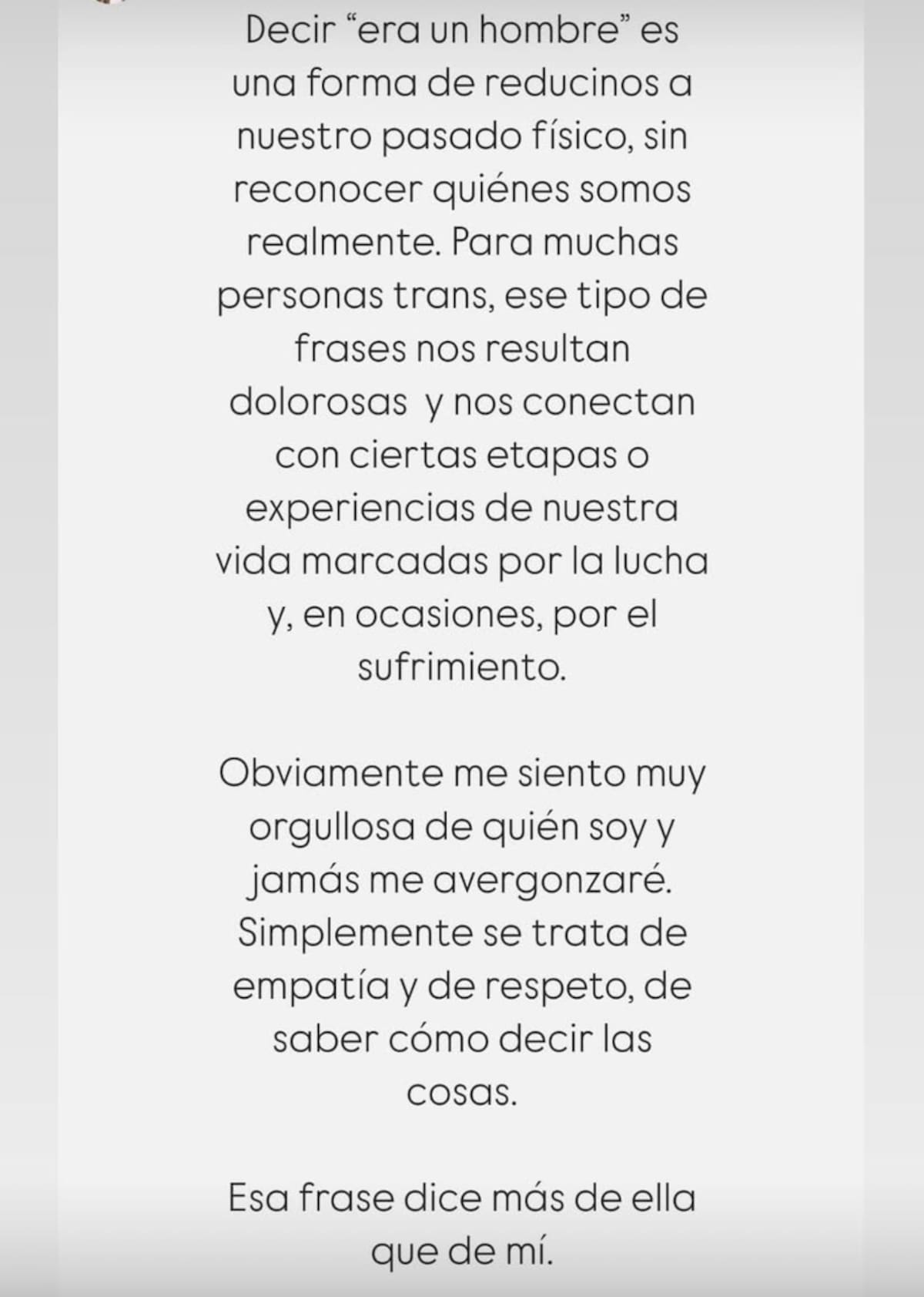 La española respondió a los comentarios de Fanny Cuevas.