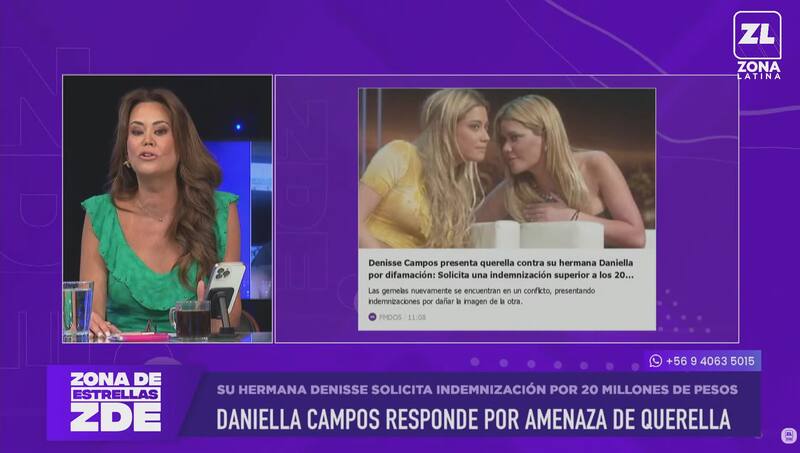 La panelista de Zona de Estrellas respondió a su hermana Denisse Campos.