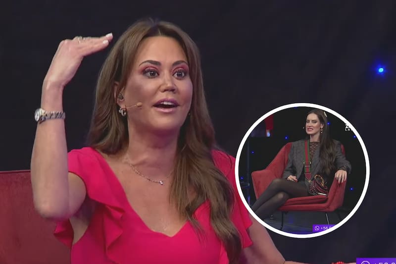 no quiso pelear con Adriana Barrientos, pero aseguró que la dejó "hasta acá", señalando su coronilla. Créditos: captura Zona Latina.