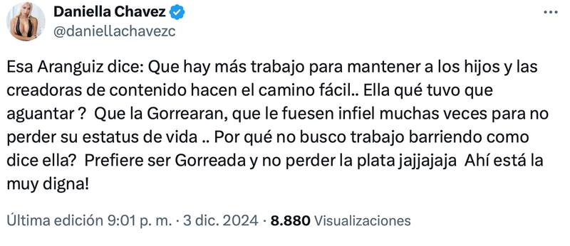 Daniella Chávez en contra de Daniela Aránguiz.