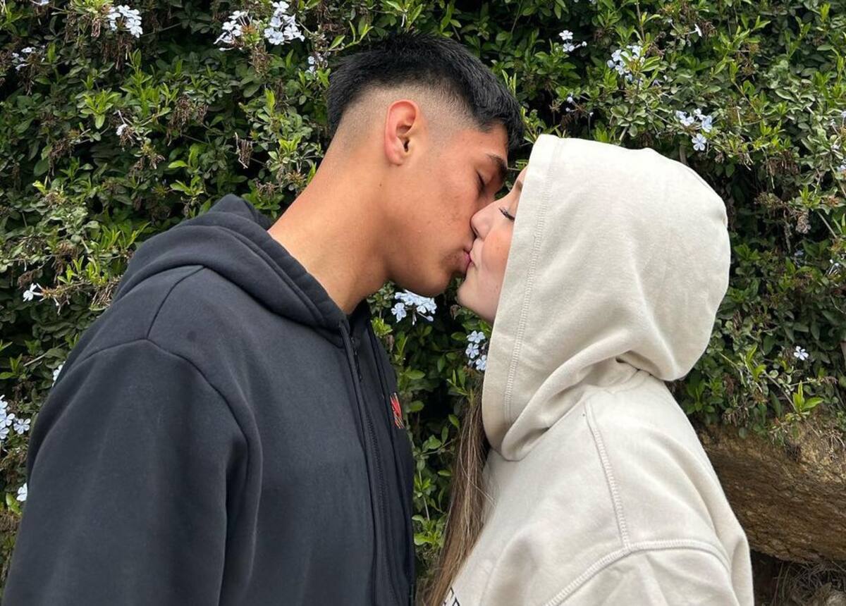 Catalina Díaz y su pareja, el futbolista Darío Osorio. Créditos: @cata.diazd