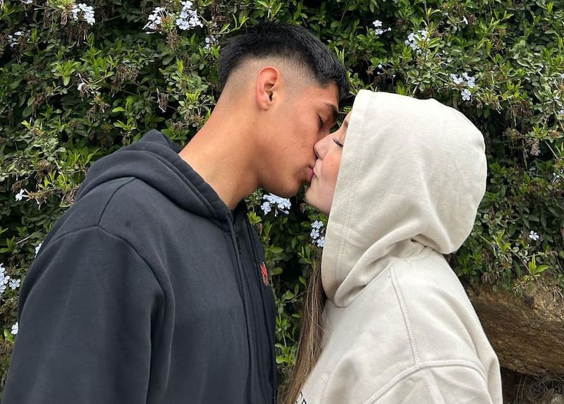 Catalina Díaz y su pareja, el futbolista Darío Osorio. Créditos: @cata.diazd