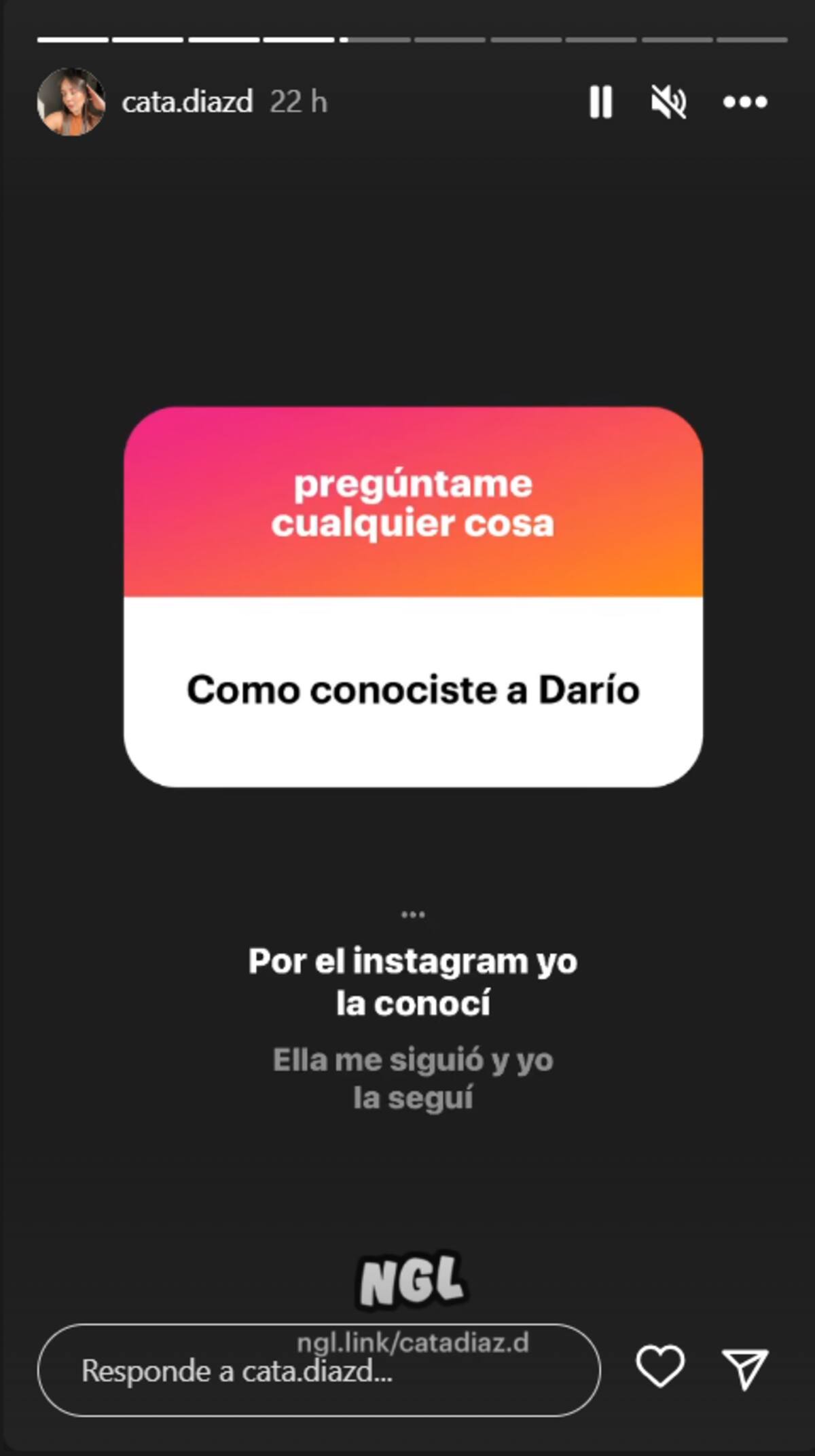 Respuesta de Catalina Díaz sobre cómo conoció a su pololo, Darío Osorio.