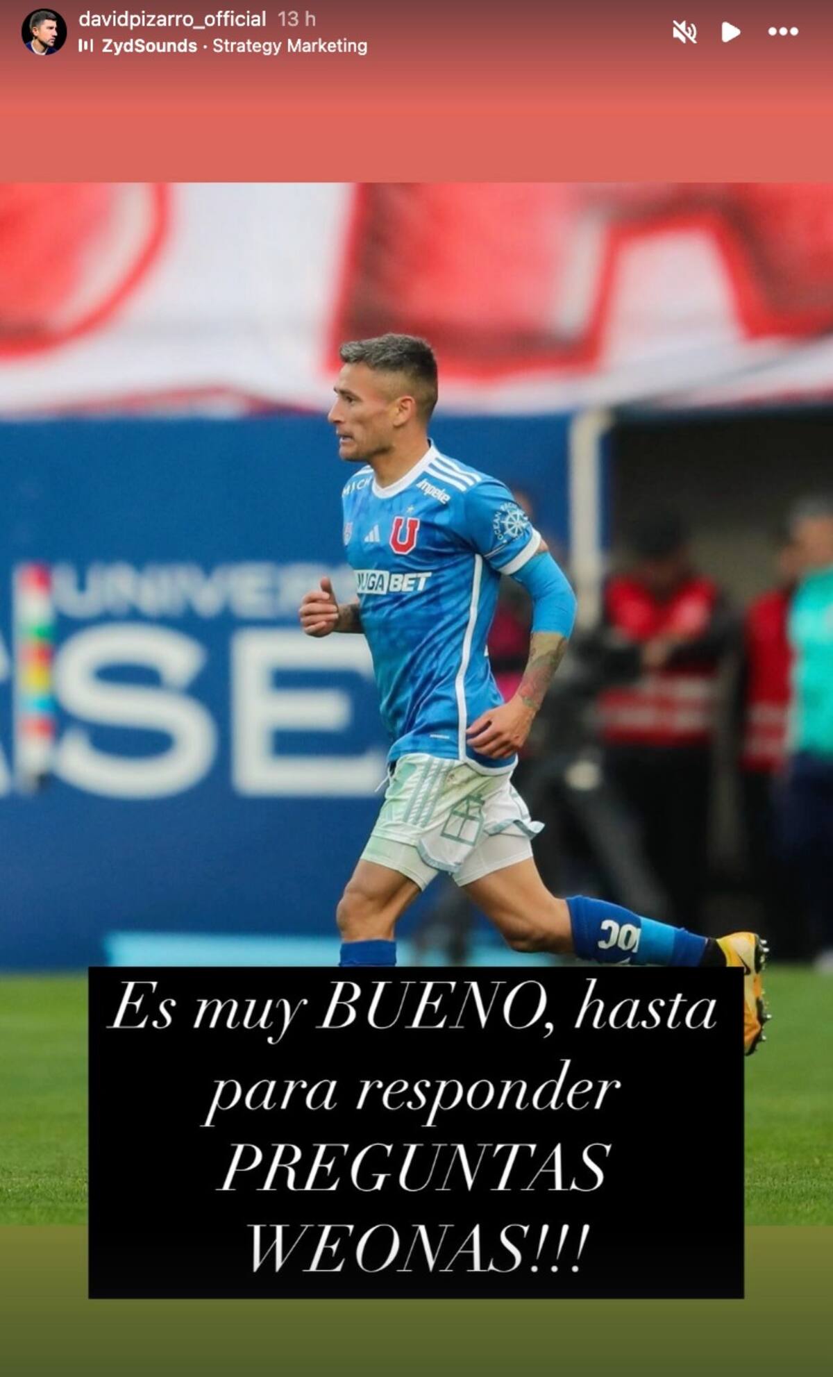 La historia que subió David Pizarro a su cuenta de Instagram tras el Clásico Universitario
