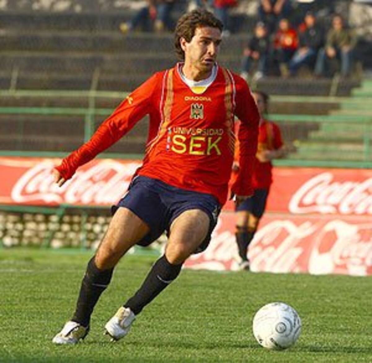Con la camiseta de Unión Española.