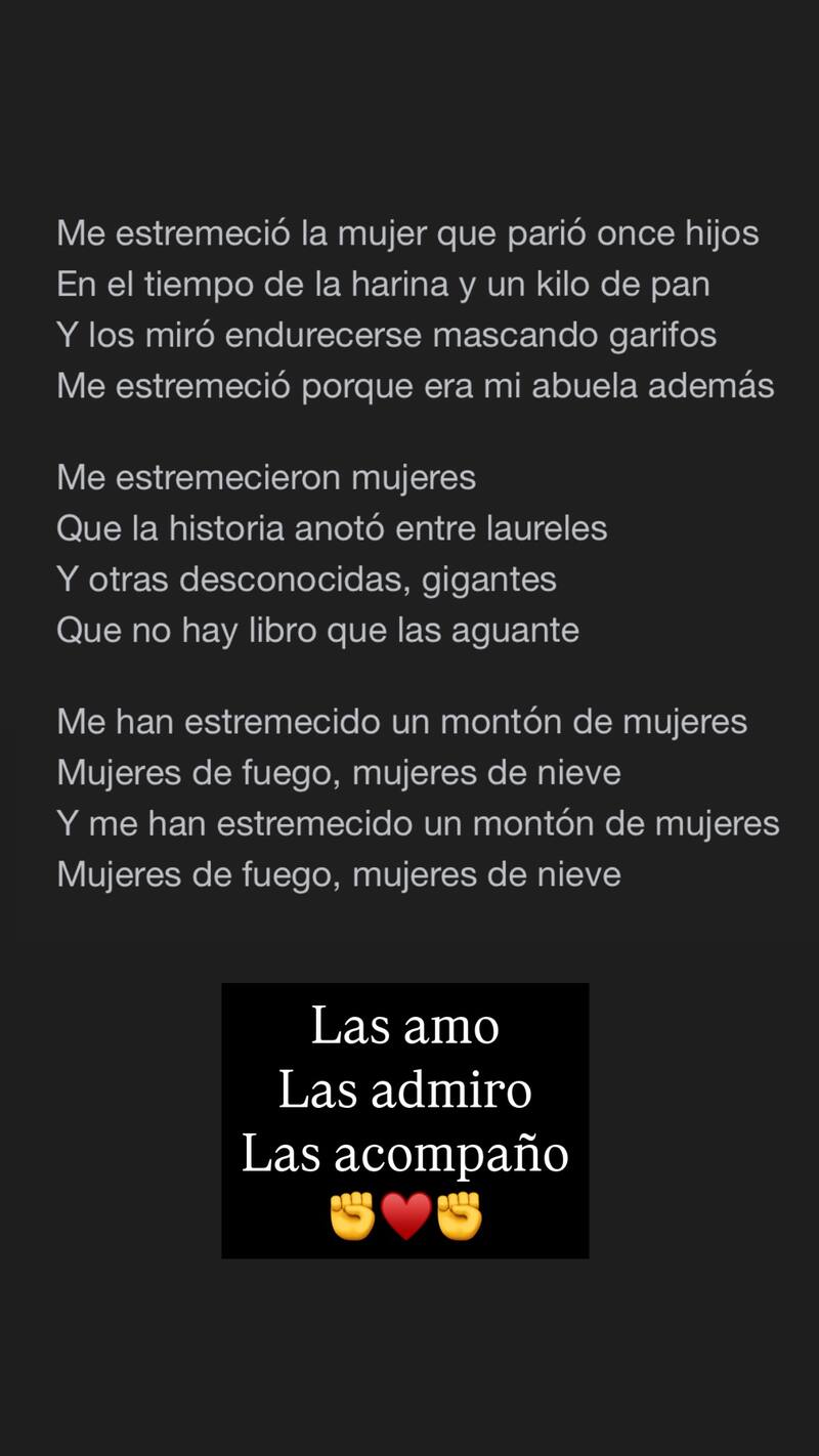 La actriz celebró con un emotivo poema. Créditos: @dayanaamigo.