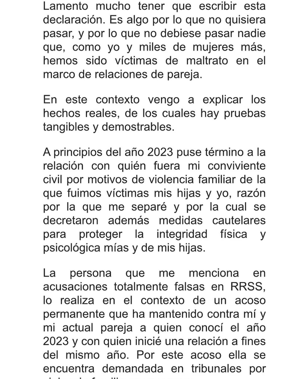 y su comunicado en redes sociales