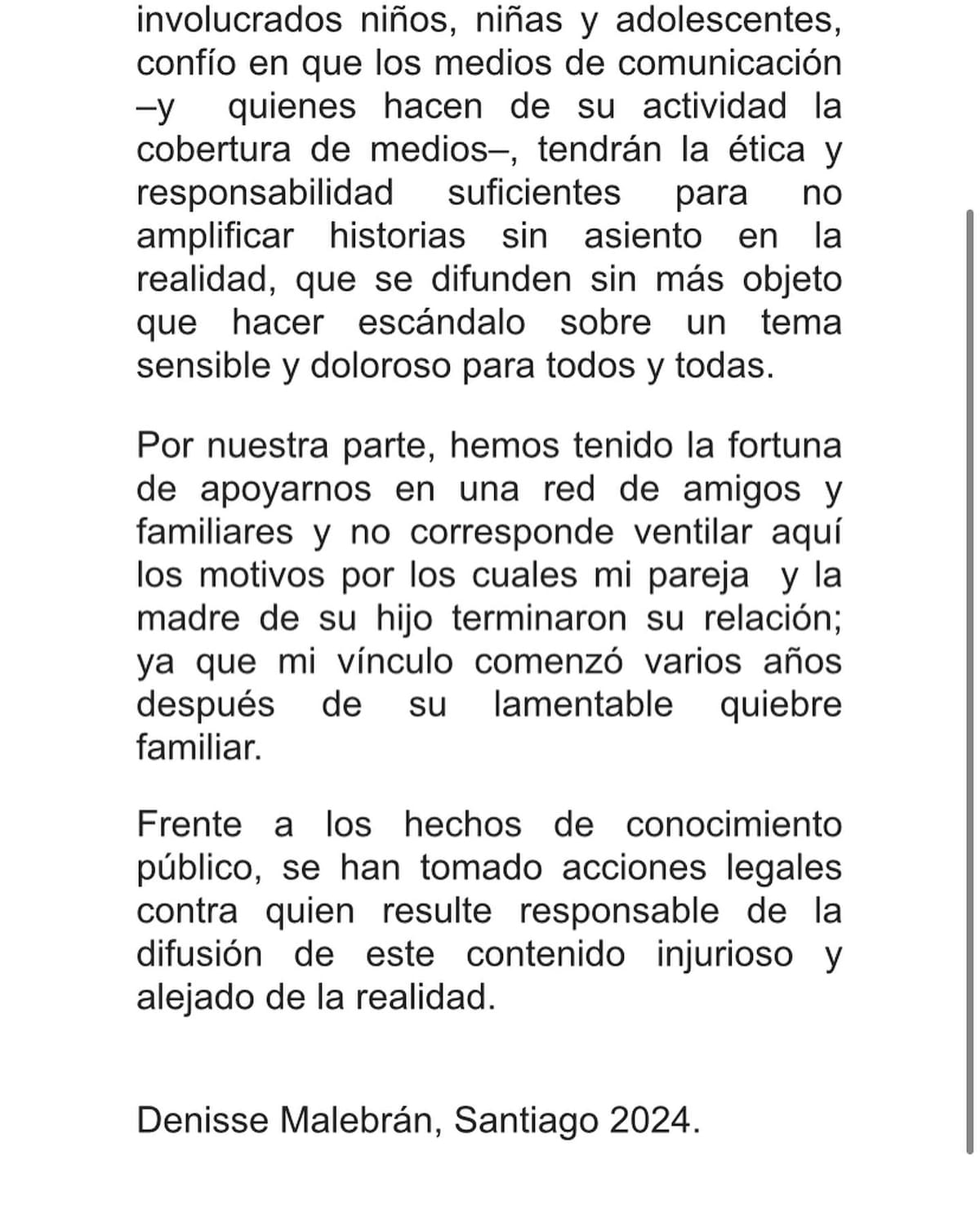 rompió el silencio tras grave acusación