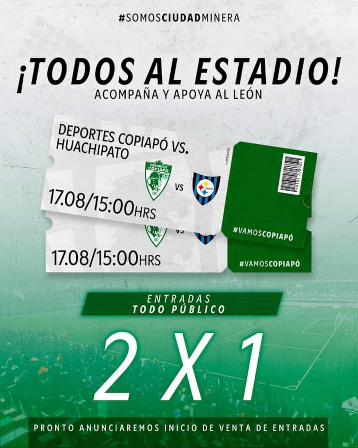 La promoción 2x1 que anunció Deportes Copiapó en redes sociales