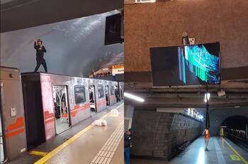 Video | Comerciantes ambulantes causan destrozos en estación La Cisterna tras enfrentamiento con personal de Metro