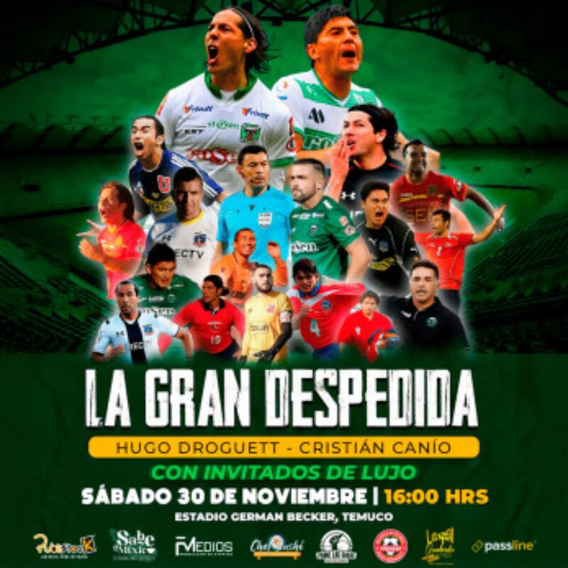 Afiche de la despedida de Cristián Canío y Hugo Droguett.