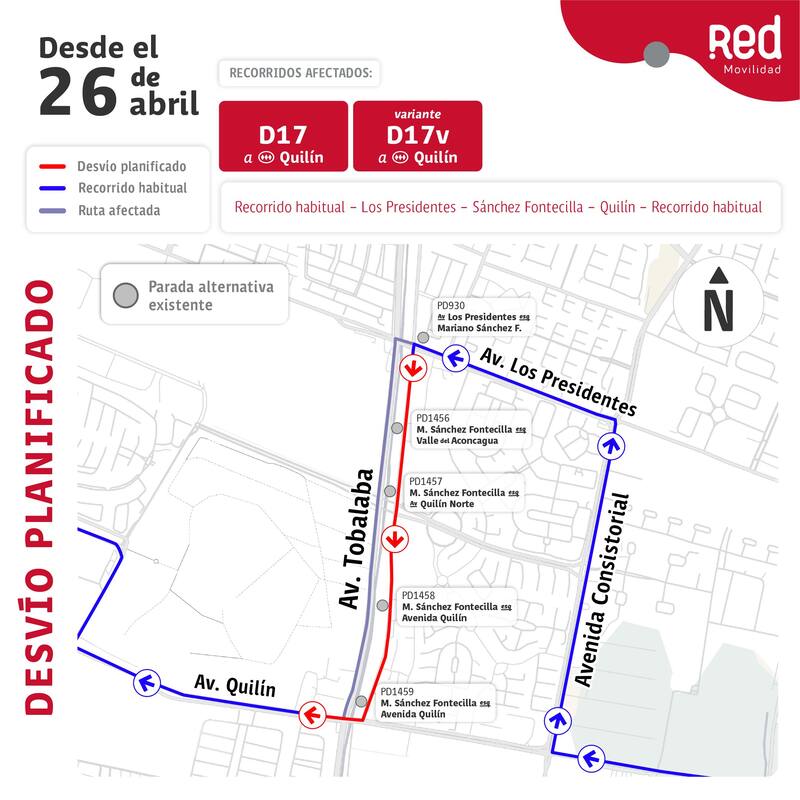 Siete buses de Red modificarán sus recorridos.