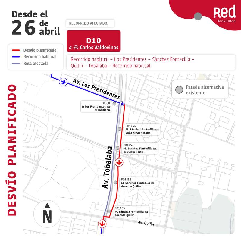 Las obras se realizarán en la calzada de Av. Tobalaba.