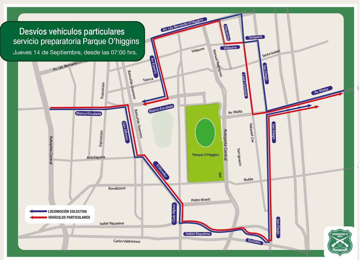 Este es el perímetro que se verá afectado con los cortes de calles.