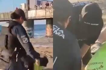 VIDEO | Marejadas anormales: redujeron y detuvieron a un bañista en Viña del Mar por meterse al agua