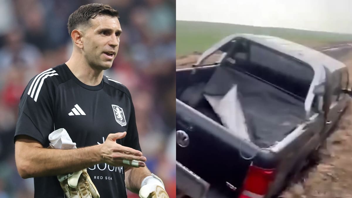 VIDEO | Dibu Martínez perdió su partido contra el barro y quedó atascado en Argentina: vecinos lo salvaron