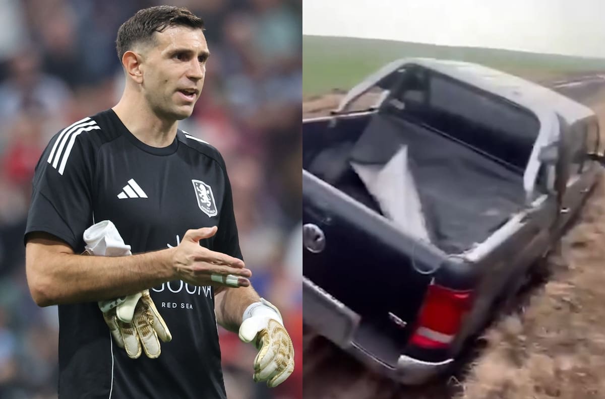 VIDEO | Dibu Martínez perdió su partido contra el barro y quedó atascado en Argentina: vecinos lo salvaron