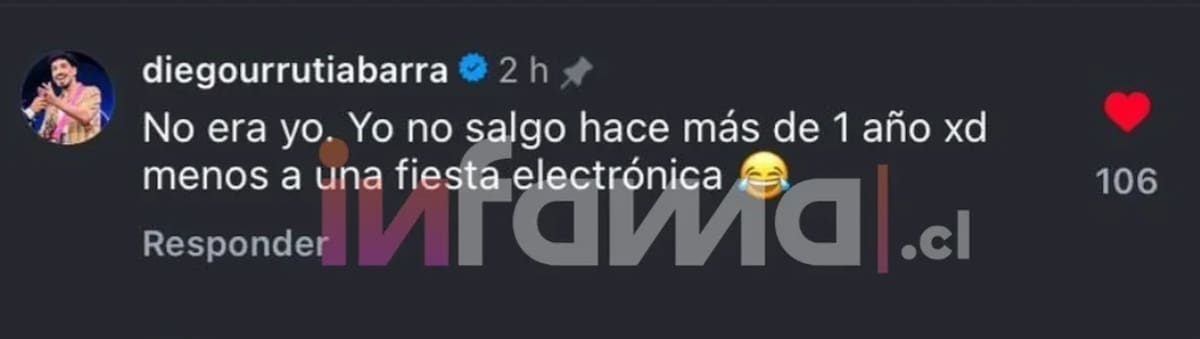 La respuesta del humorista fue captada por el portal de farandula Infama.