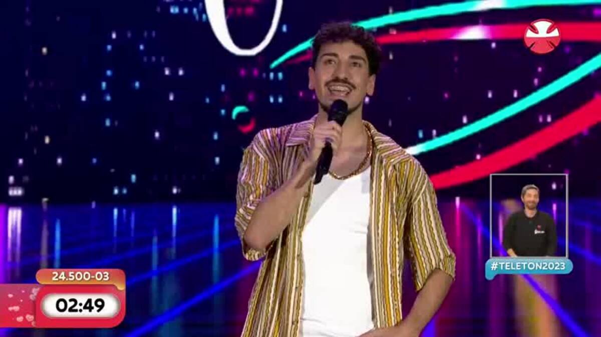 Diego Urrutia en su exitosa presentación en la "Teletón"