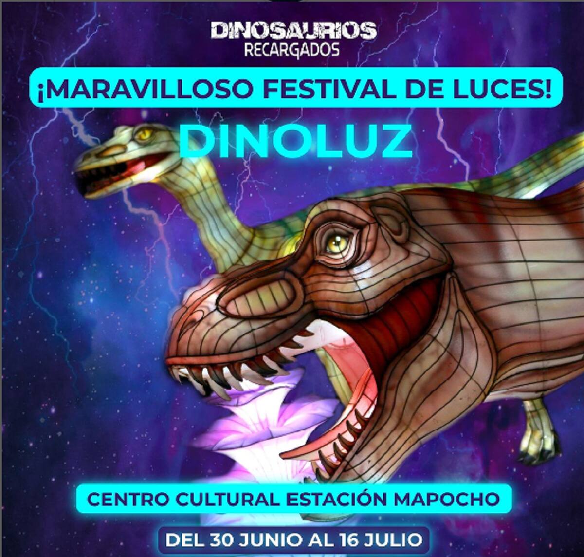Dinosaurios Recargados estará en la capital desde el 30 de junio al 16 de julio. Créditos: Dinosaurios Recargados.