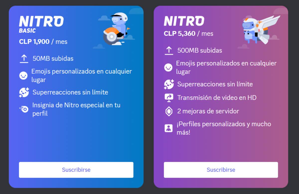 Estos son los beneficios que entregan las suscripciones de pago de Discord.