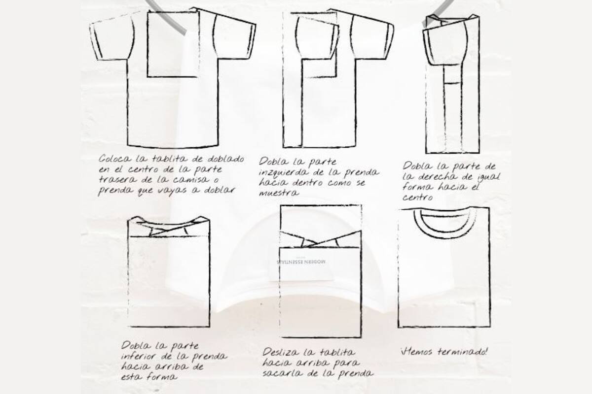 Para ayudarte a conseguir esta forma perfecta, puedes ayudarte con una hoja de papel o una tabla de doblar. Créditos: Organizarme con Estilo.