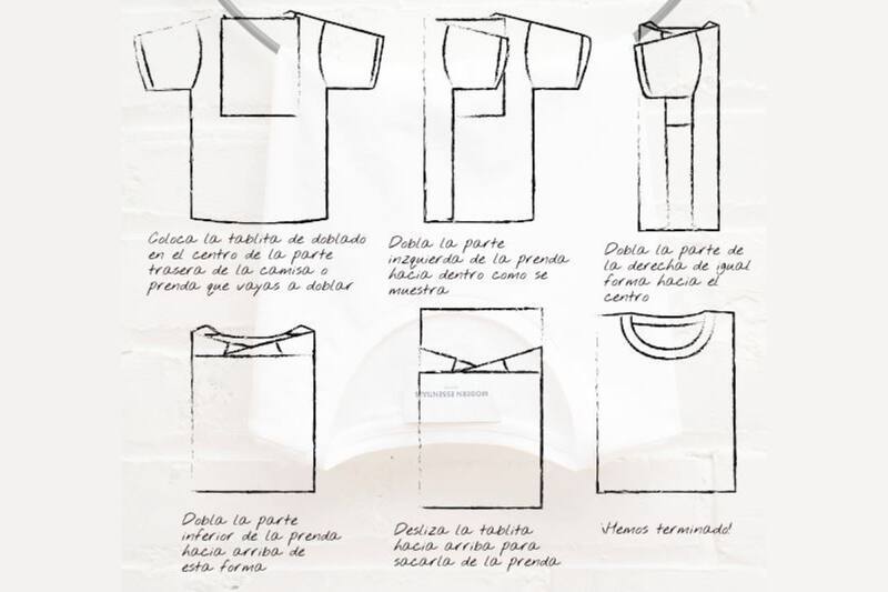 Para ayudarte a conseguir esta forma perfecta, puedes ayudarte con una hoja de papel o una tabla de doblar. Créditos: Organizarme con Estilo.