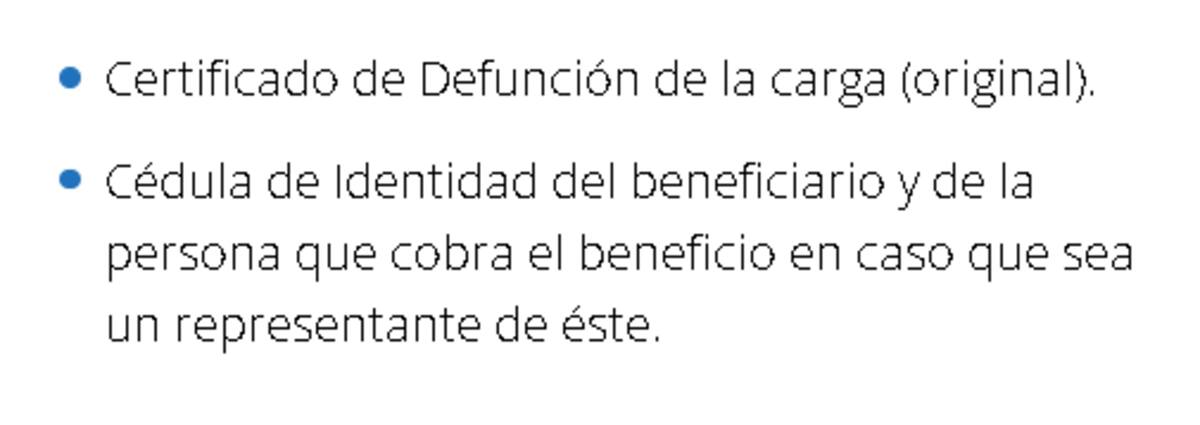 Documentos del Bono Fallecimiento Hijo de Caja La Araucana.