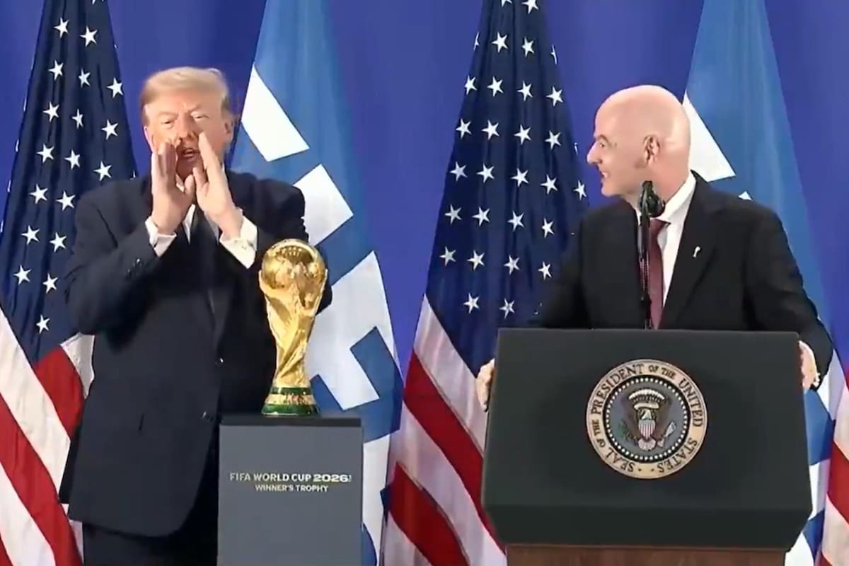 El presidente de Estados Unidos junto a Infantino. Foto: Agencia EFE.