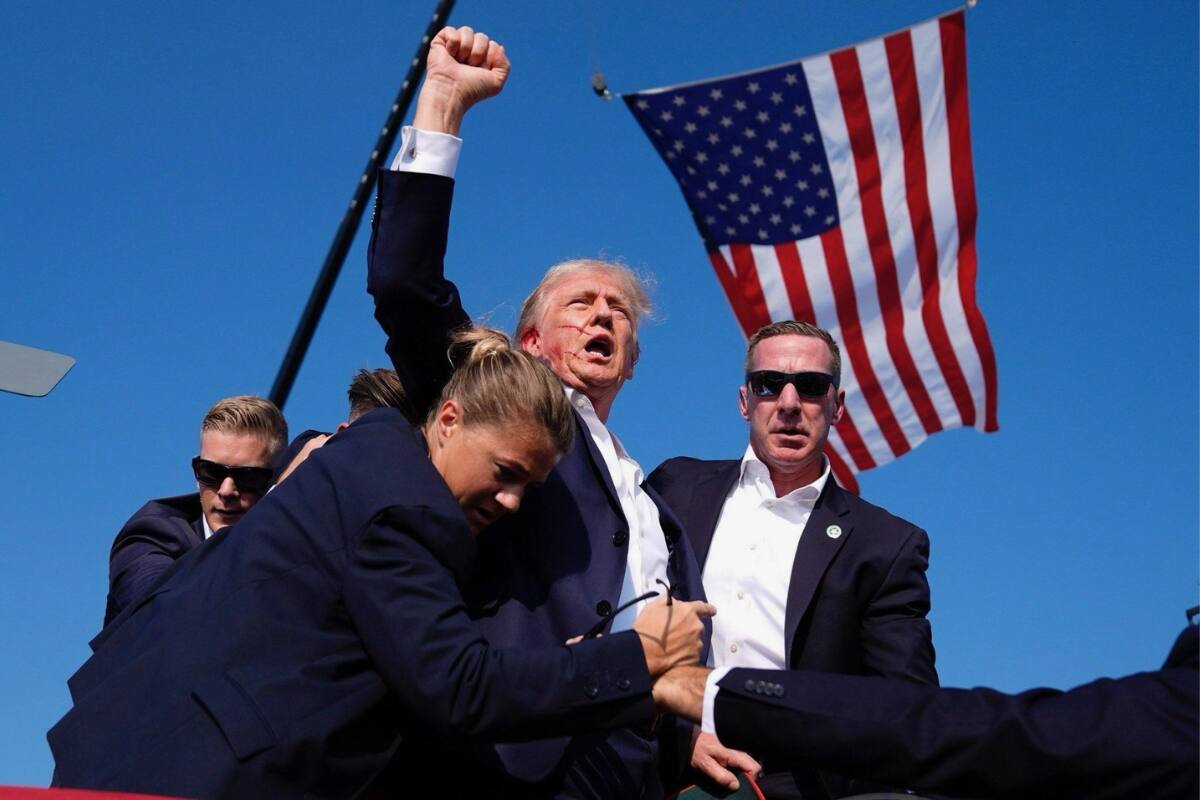 Tras el incidente, Trump fue sacado rápidamente del lugar por su equipo de seguridad.