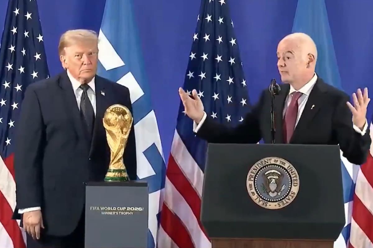 El presidente de Estados Unidos junto a Infantino. Foto: Agencia EFE.