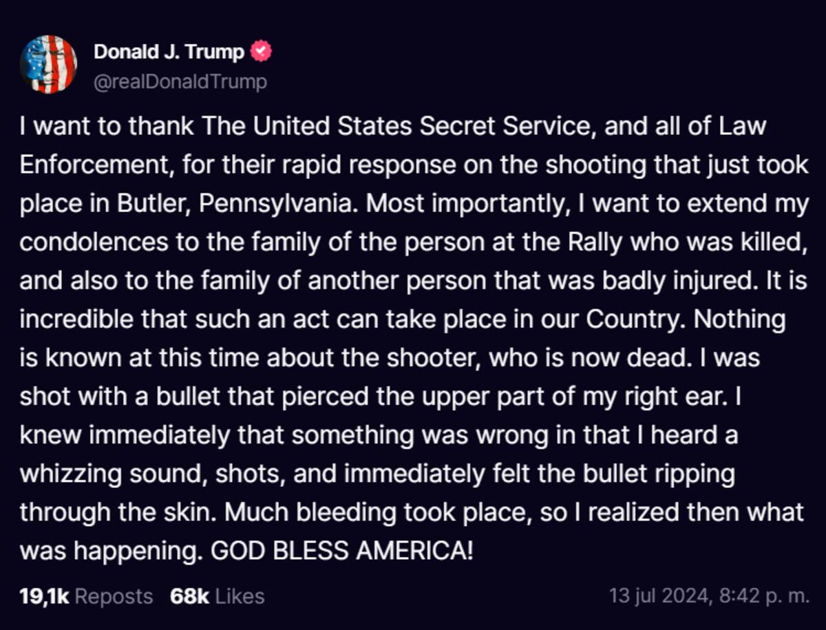 El candidato se refirió a través de la red social respecto al ataque en su contra.