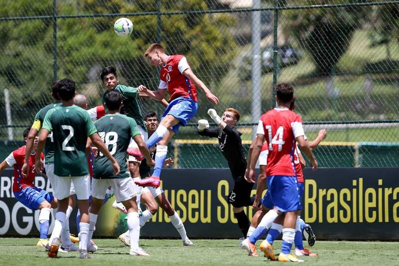 durante el Cuadrangular Sub 20 de Brasil en 2020 con La Roja.