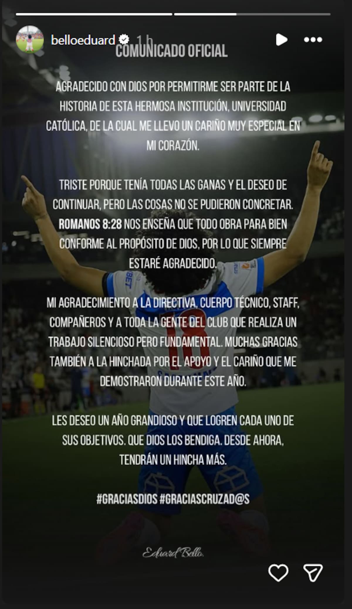 . El mensaje a los hinchas de la UC.