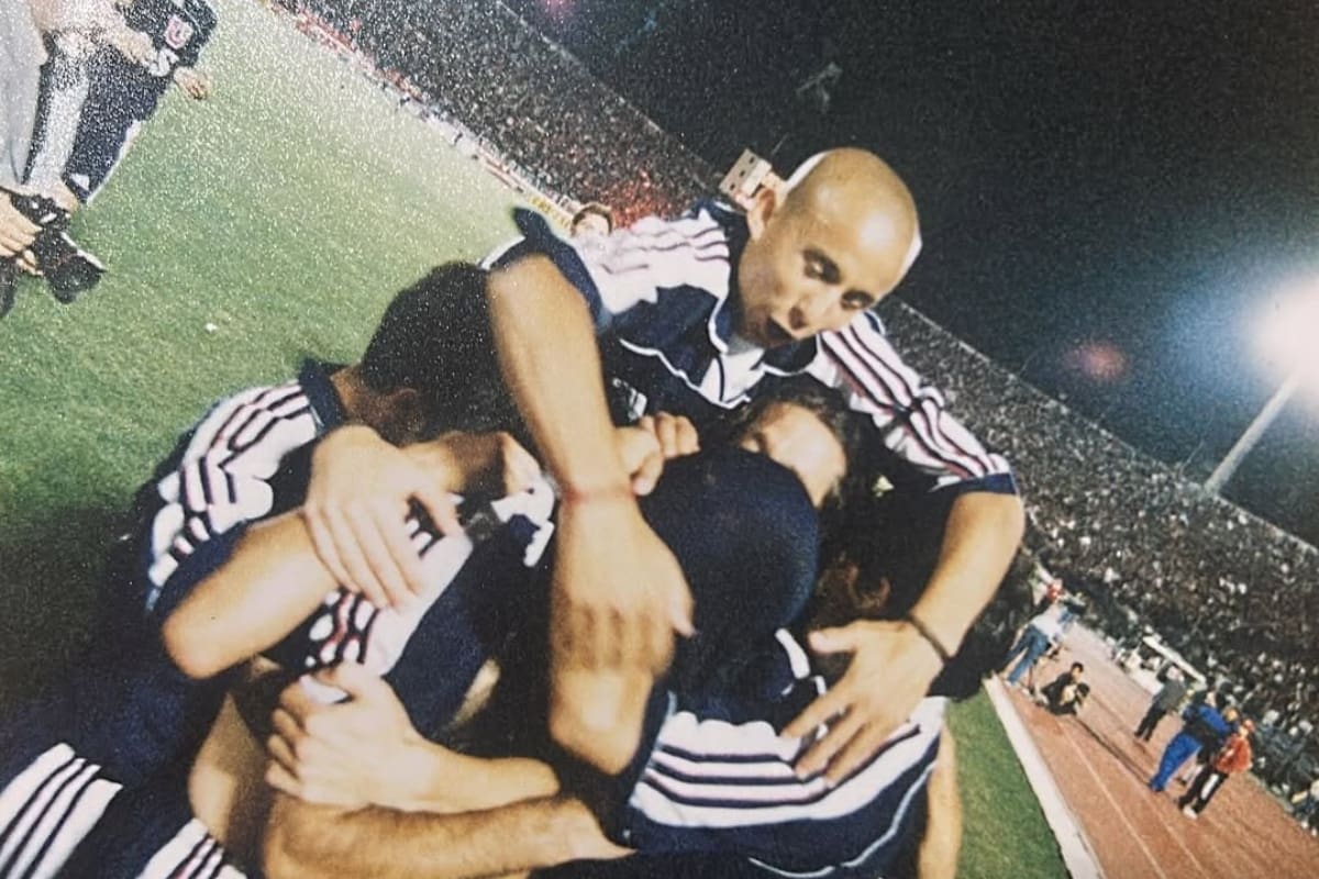 El Pollo celebrando en el Nacional en su paso por la U.