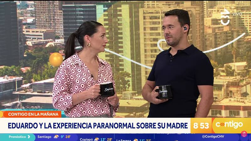 El panelista de Contigo en la Mañana dejó perplejas a Andrea Arístegui y Allison Göhler. Créditos: captura Chilevisión.