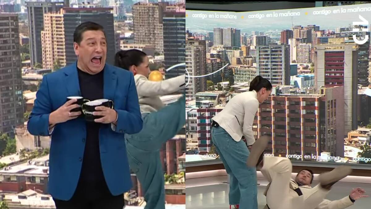 Andrea Arístegui sacó su lado karateka: derribó a Eduardo de la Iglesia con particular maniobra de artes marciales