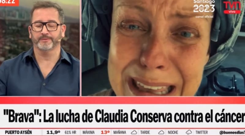 Eduardo Fuentes se quiebra tras ver adelanto del documental de Claudia Conserva. Créditos: TVN.