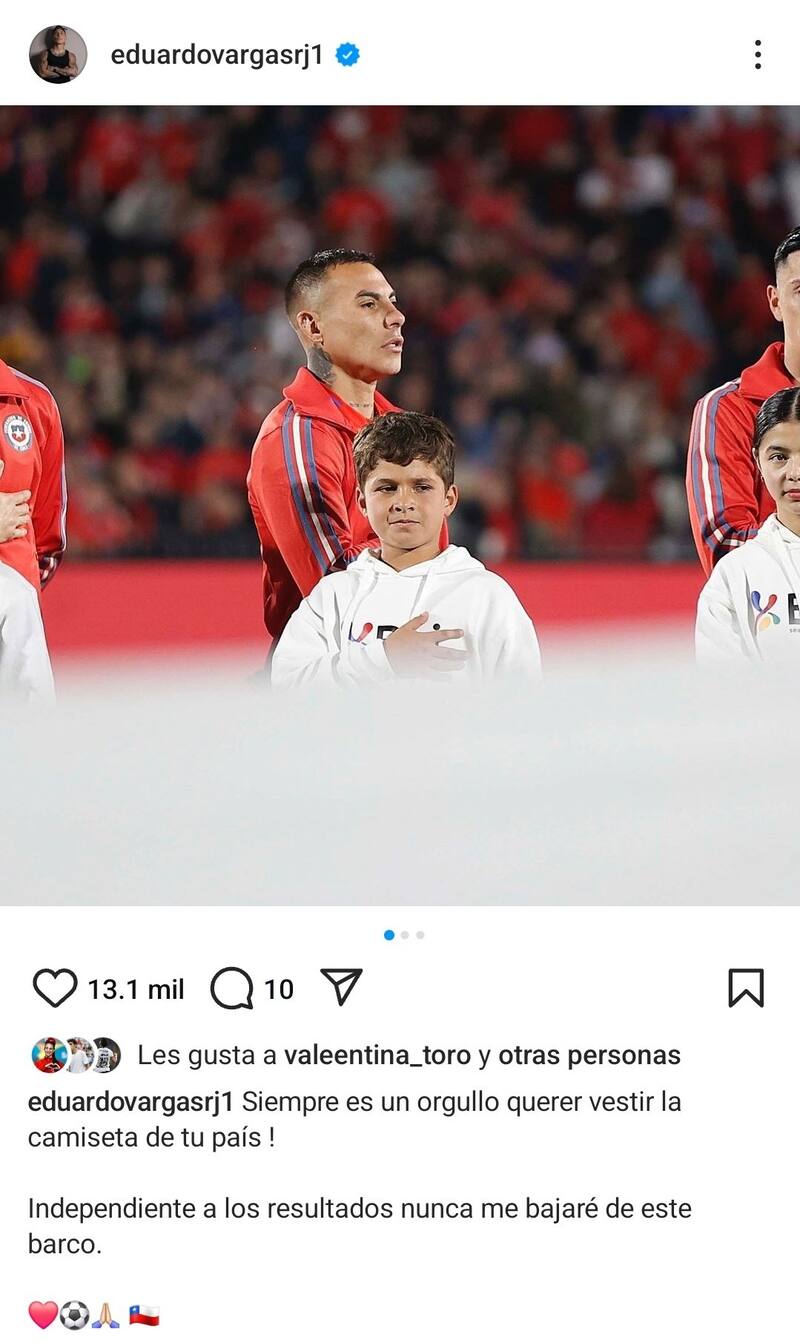 La indirecta de Eduardo Vargas a Carlos Palacios.