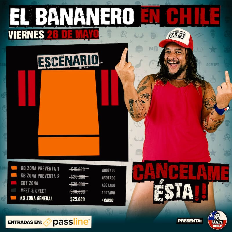 El Bananero se presenta el próximo 26 de mayo en el Teatro Cariola. Créditos: Passline