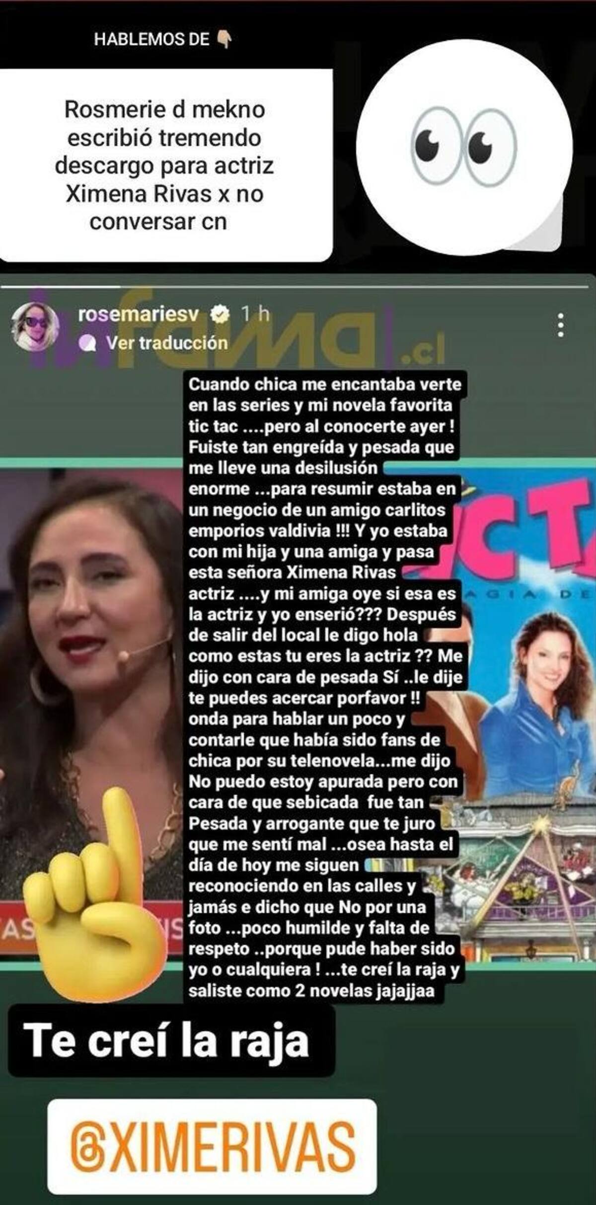 El desaire de Ximena Rivas a Rosemarie Dietz