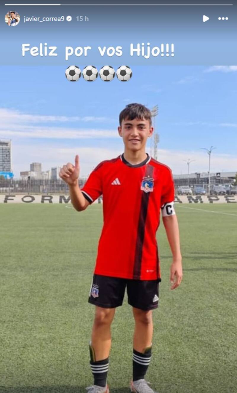 La historia que subió Javier Correa de su hijo entrenando en Colo Colo