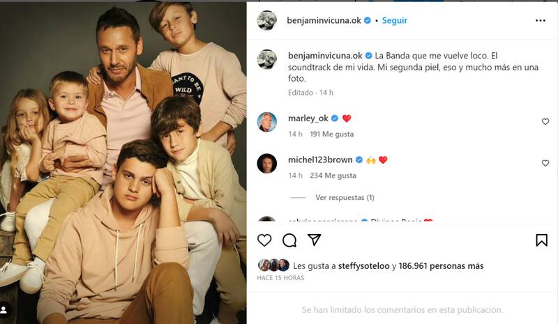 Publicación de Instagram de Benjamín Vicuña