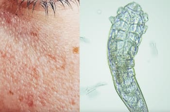 ¿Tienes puntitos blancos en la cara? No es acné, podría ser un parásito