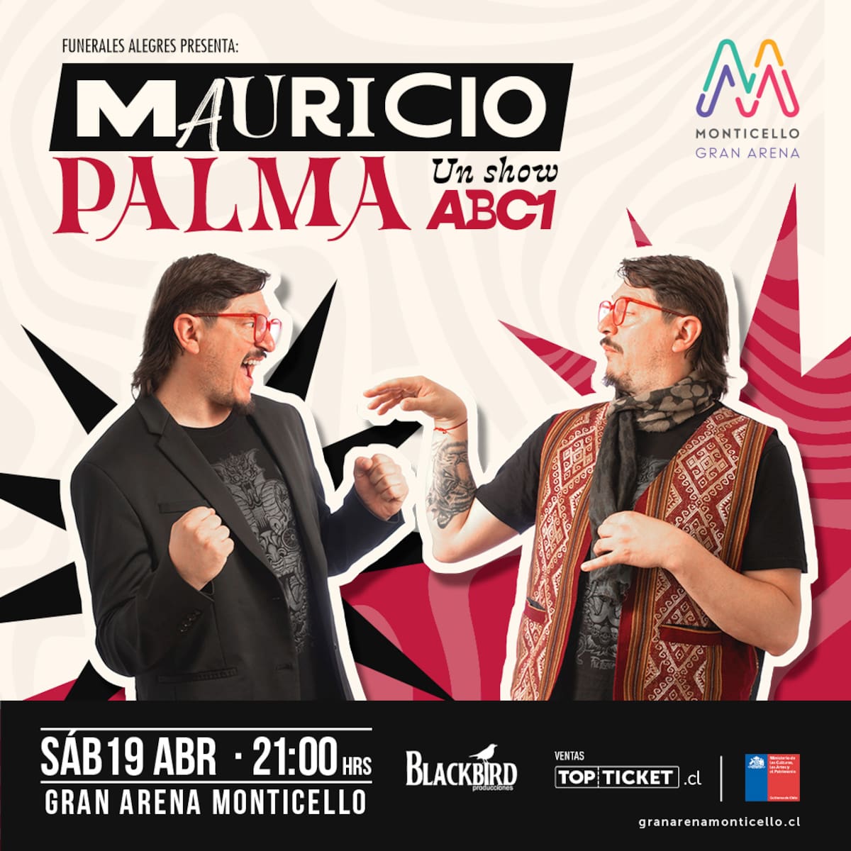 Esta es la imagen promocional del espectáculo del intérprete.