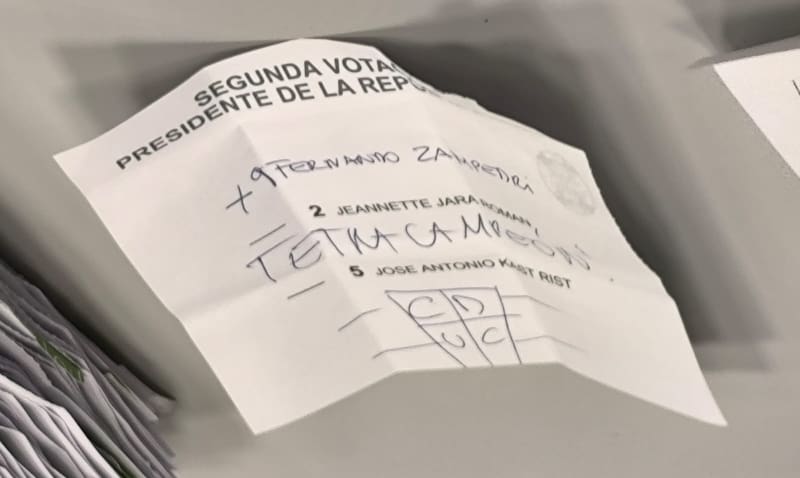 Un votante decidió poner el nombre de Fernando Zampedri en la papeleta.